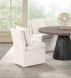 English Elm Contemporary Northall Arm Chair with Sleek Upholstery and Minimalist Profile for Modern Dining Spaces White 28 L x 22 W x 37 H B2741P406962