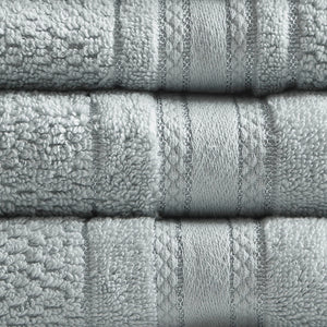 JLA Home Madison Park Essentials - Super Super Soft Cotton Quick Dry Bath Towel Set 6-Piece — Antimicrobial, OEKO-TEX Certified Luxury Silver MPE73-662