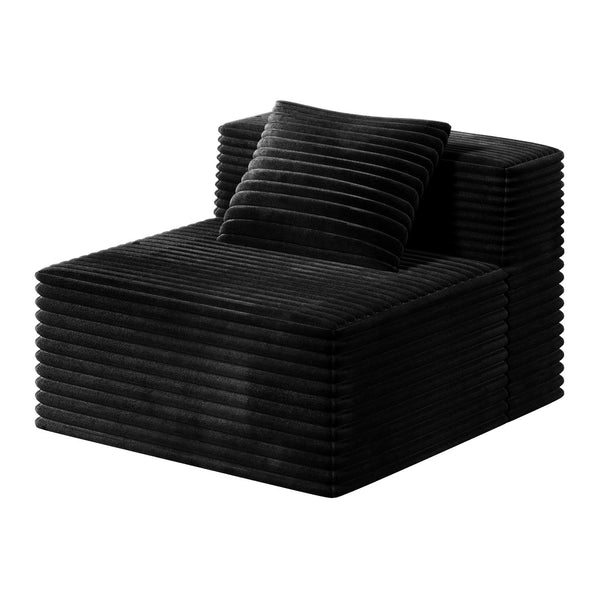 English Elm Modular Corduroy Sectional Sofa L-Shape Cloud Couch with Deep Seats, Memory Foam Comfort, Easy Assembly W3434P329685