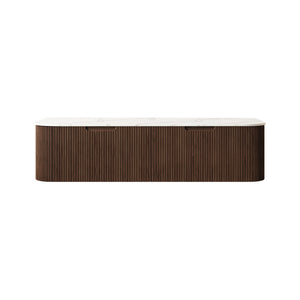 English Elm Dina Wall Mounted Plywood Vanity Sintered Stone Top Soft Close Drawers Dark Walnut W2615P301439