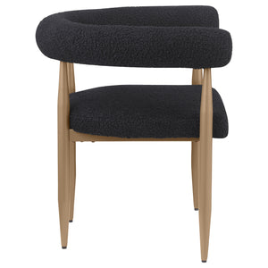 English Elm 2pc Mid-century Dining Side Chairs with Foam Padded Seats and Spindle Back in Neutral Wheat Upholstery Black 55.12 L x 32.68 W x 7.87 H B011P301318