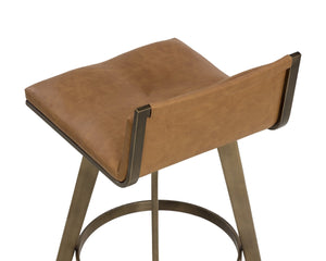 Sunpan ARIZONA Swivel Counter Stool - Art Deco Elegance in Milliken Cognac with 360° Comfort for Home & Bar 112207