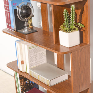 English Elm 31.5" Tall 5-tier Mdf Bookcase Slim Open Shelving Unit for Office Bedroom Living Room Dark Oak W2899P444153