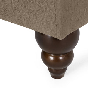 English Elm Christopher Knight Home® - Loveseat Double Chaise Lounge - Elegant Brown Fabric With Button-Tufted Design & Accent Pillows 68104.00AFBRN_68104.00BFBRN