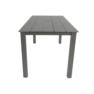 English Elm 68.9-inch Outdoor Rectangular Dining Table Hips Wood Grain Seats Six with Umbrella Hole W2085P364129
