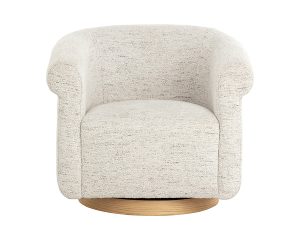 Sunpan Libby Swivel Lounge Chair - Modern Minimalism In Hailey Moon Fabric With Comfortable Foam Fill Cream Fabric 111951