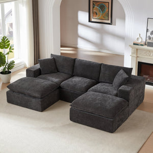 English Elm Modern Chenille Cloud Sofa – Stylish, Comfortable, Modular Seating For Homes, Offices & Apartments W3396S00052