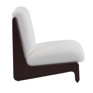 English Elm Scott Living Moda Set of 2 Accent Chairs White Cushion Matte Black Wood Frame Walnut N767P356660W