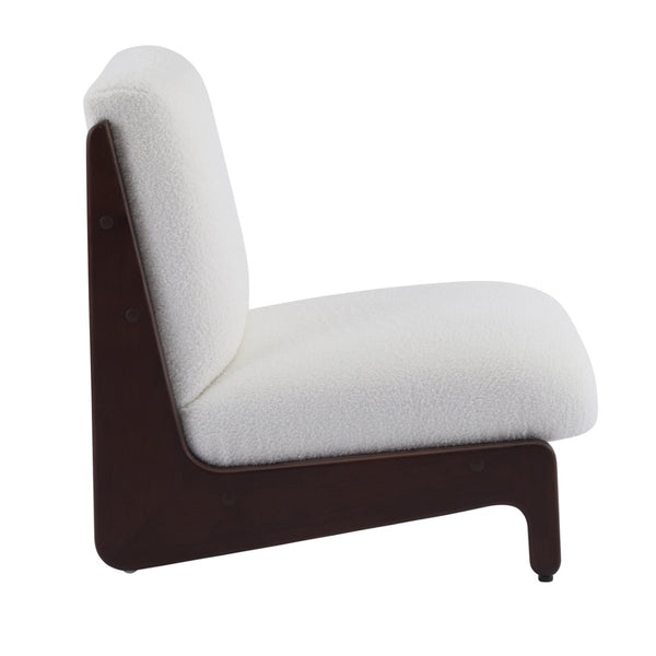 English Elm Scott Living Moda Set of 2 Accent Chairs White Cushion Matte Black Wood Frame Walnut N767P356660W
