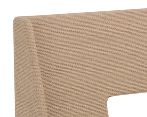 Sunpan Brocco Bench - Stylish Oak Frame with Paper Rope Backrest & Milliken Cognac Faux Leather Seating
