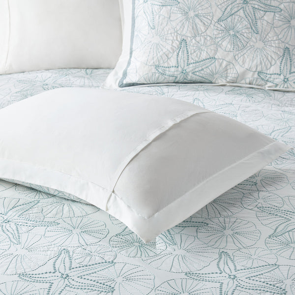 English Elm Comforter Harbor House Maya Bay Full Set - Seafoam Embroidered Seashells, 200TC Cotton, OEKO-TEX White 22.83 L x 11.81 W x 20.87 H B03595726