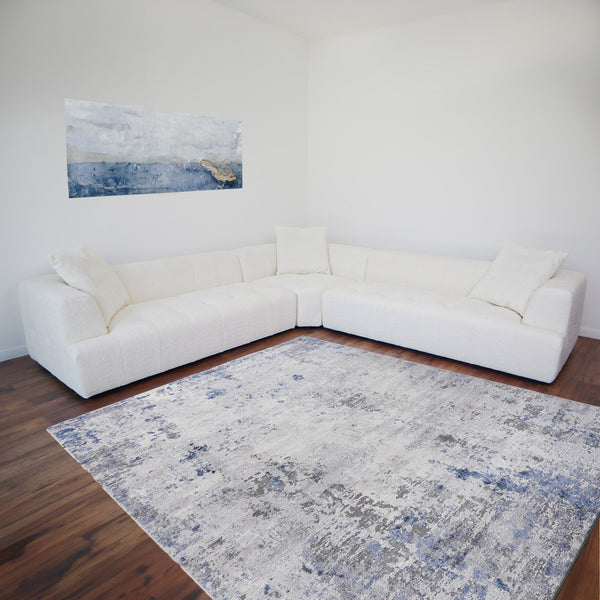 English Elm Ashcroft Furniture - Kaynes Ivory Boucle Corner Sofa with Solid Wood Legs, 5-Seater, High-Density Foam Comfort, Durable Upholstery B183S00163