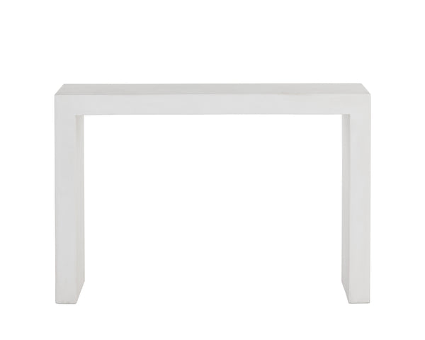 Sunpan Axle Console Table - Bold Concrete Design with Clean Lines for Modern Indoor and Outdoor Spaces White
