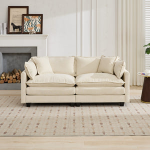 English Elm Cloud Sofa Loveseat – Modular Modern Loveseat With Plush Chenille Fabric For Living Room Comfort W1143S00050