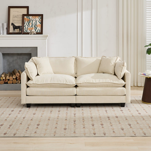 English Elm Cloud Sofa Loveseat – Modular Modern Loveseat With Plush Chenille Fabric For Living Room Comfort W1143S00050