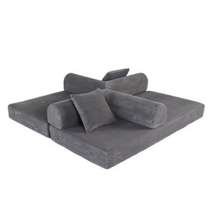 English Elm 2-in-1 Foldable Cloud Sofa Bed Plush Faux Fur Memory Foam Sleeper for Apartments W3422S00004