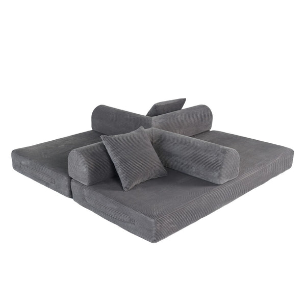 English Elm 2-in-1 Foldable Cloud Sofa Bed Plush Faux Fur Memory Foam Sleeper for Apartments W3422S00004