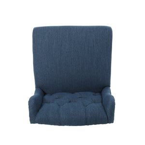 English Elm Christopher Knight Home® - Vienna Tufted Wingback Counter Stools Set of 2 — Button-Tufted Fabric, Nailhead Trim, Rubberwood Frame Navy Blue 64856.00NBLU