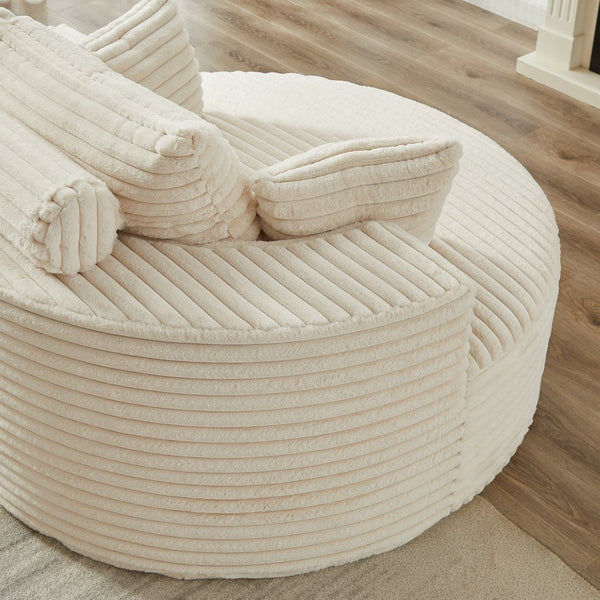 English Elm 55'l Corduroy Sleeper Chair Fluffy Lounge Seat for Bedroom or Media Room W834P413053