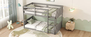English Elm Twin Over Rubberwood Bunk Bed Convertible with Storage Drawers and Safety Rails Antique White W504S00285