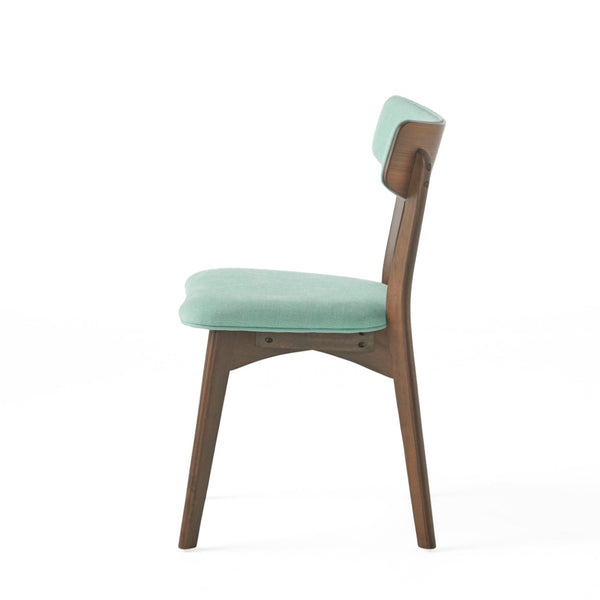English Elm Caleb Mid Century Upholstered Dining Chairs Rubberwood Tapered Legs Set of 2 Mint,Walnut N768P379763M