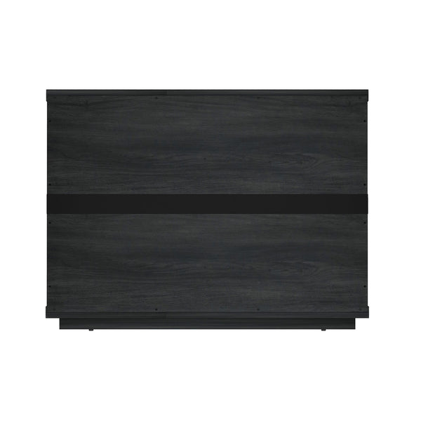 English Elm Evelyn 32" Charcoal Gray Nightstand With Modern Design, 1-Drawer & Open Shelf For Easy Storage B365P398529