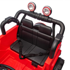 English Elm 24v Kids Electric Ride on Car with Parental Remote Rear Suspension and Bluetooth Audio Red W1578P228745