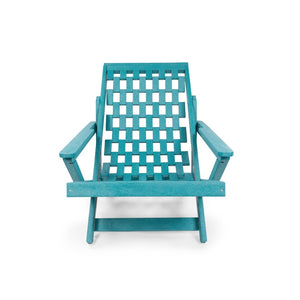 English Elm Pinecrest Outdoor Folding Lounge Chair Recycled Hdpe Reclining Patio Seat with Cushion Teal B2745P409693