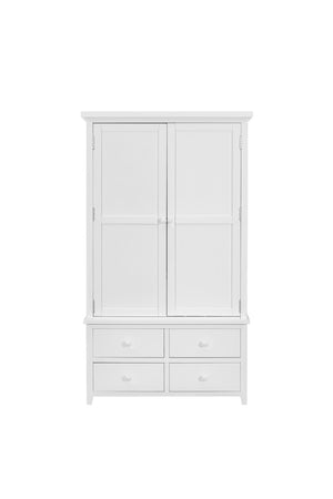 English Elm Topmax Freestanding Pine Wood Kitchen Pantry Cabinet with Wine Rack White SP000070AAK