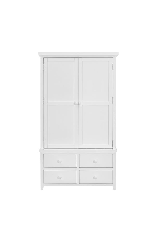 English Elm Topmax Freestanding Pine Wood Kitchen Pantry Cabinet with Wine Rack White SP000070AAK