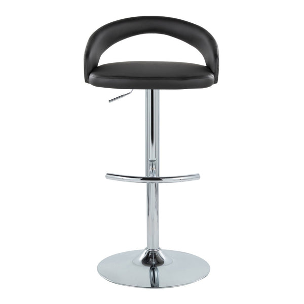 English Elm Adjustable Swivel Barstools Chrome Base Faux Leather Seat Kitchen Counter Set B202S01985