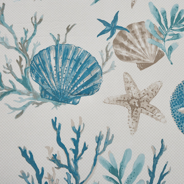 English Elm King/Cal Pebble Beach 6-Piece Cotton Sateen Duvet Set – Coastal Shells, OEKO-TEX, Taupe Reverse, Embroidered Pillows B03597372