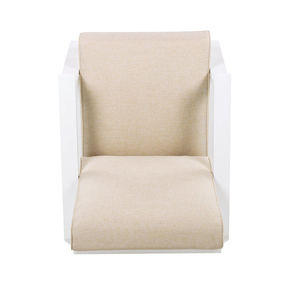 English Elm Christopher Knight Home® - Patio Lounge Chair: Weather-Resistant Beige Cushion & Durable White Acacia Wood For Ultimate Comfort N779P291591W