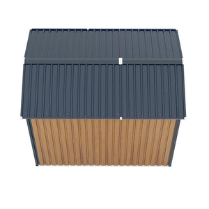 English Elm 6x8ft Outdoor Steel Storage Shed Lockable Vented Galvanized Metal Garden Backyard Tool Unit Yellow W1598P361332