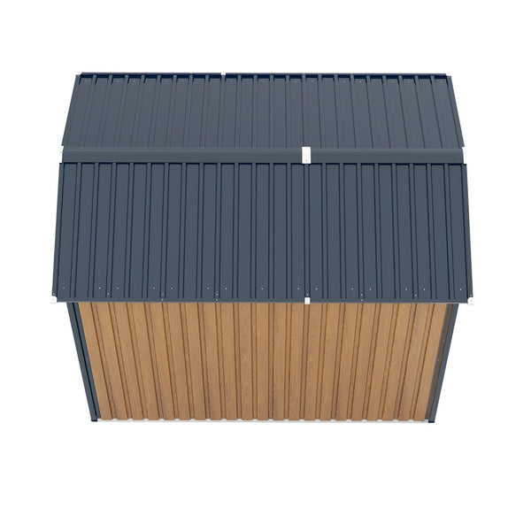 English Elm 6x8ft Outdoor Steel Storage Shed Lockable Vented Galvanized Metal Garden Backyard Tool Unit Yellow W1598P361332