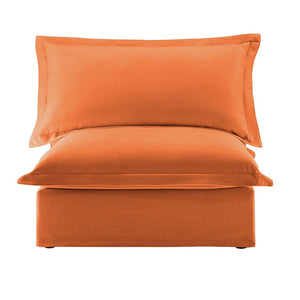 English Elm Koala Armless Chenille Sofa Deep Seat High Back Wrap Pillow Living Room Couch W3041P281160