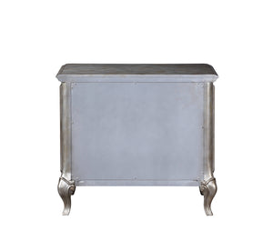 English Elm Esteban Antique Champagne Nightstand with Mirrored Fronts, Felt-Lined Drawer, Crystal Knobs B2726P257373