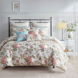 Carolyn Cottage/Country 9 Piece Floral Jacquard Comforter Set