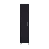 Black Garage Storage Cabinet with Single Door, 5 Shelves | Versatile Furniture for Any Room | 11.7