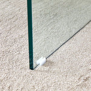 English Elm Walnut Square MDF Coffee Table 31.5"x31.5" with Tempered Glass Legs, Thick 4" Top, Anti-Slip Pads W1151P233512