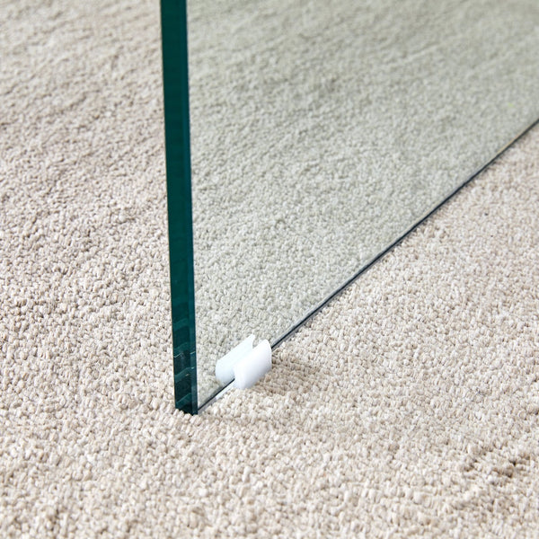 English Elm Walnut Square MDF Coffee Table 31.5"x31.5" with Tempered Glass Legs, Thick 4" Top, Anti-Slip Pads W1151P233512