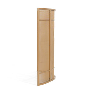 English Elm Regina Curved Iron Fireplace Screen with Welded Grid for Modern Minimalist Interiors Golden N775P386929G