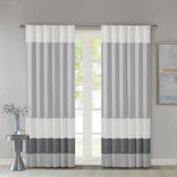 Madison Park Amherst Transitional Polyoni Pintuck Curtain Panel MP40-4373 Grey