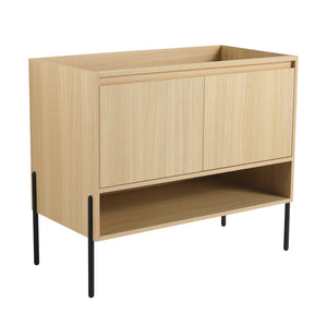 English Elm 36" Freestanding Bathroom Vanity Cabinet, 2 Soft-Close Doors, KD Packing, No Sink Included, Modern Storage Solution W1972P199461