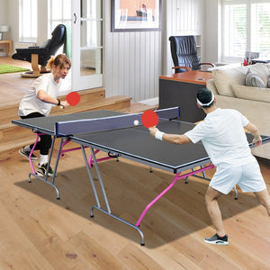 English Elm Double Fish Regulation Mdf Ping Pong Table Foldable Solo Practice Ready Indoor Play W3087P251047
