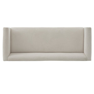 English Elm Modern Boucle Three Seat Sofa with Rubberwood Legs Pocket Spring Support Living Room Oatmeal N763P403678D