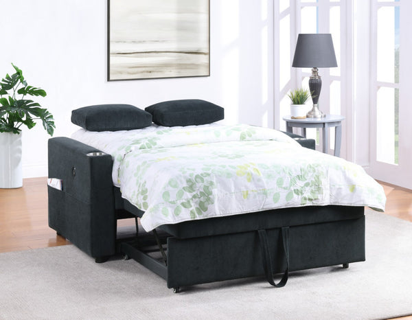 English Elm Laurelle Tufted Corduroy Sleeper Loveseat with Usb Charging and Storage Arms B2749P413230