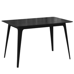 English Elm [video] Mid-century Modern Dining Table Rubberwood Splayed Legs Faux Grain Top Seats Four N759P222557B