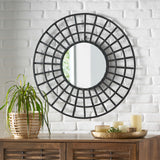 Christopher Knight Home® - Noble House - Crandall Handcrafted Modern Round Wall Mirror, Black