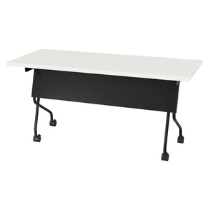 OSP Home Furnishings 5' Flip Top Nesting Training Table with Locking Casters for Offices and Classrooms White 84225BW